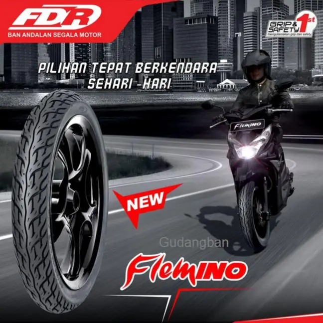 FDR  80 90 14 / 90 90 14 / 100 90 14 FLEMINO  atau  FLEMMO 80 90 14 / 90 90 14 Ban luar motor Matic Tubeless Varian 5