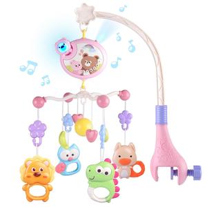 ベビー用コットンスイング（音楽・ライト付き）、ポータブルなベビーカー用取り付けアダプター、音楽機能付きベビーベッド、女の子・男の子向けの吊り下げおもちゃ