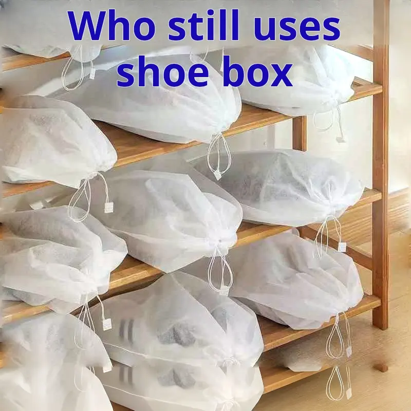 Shoe storage bag, shoe cover, dust-proof artifact, sun drying shoe, anti yellowing bag, household non-woven fabric bag, white shoe bag, moisture-proof and mildew proof aqua flask