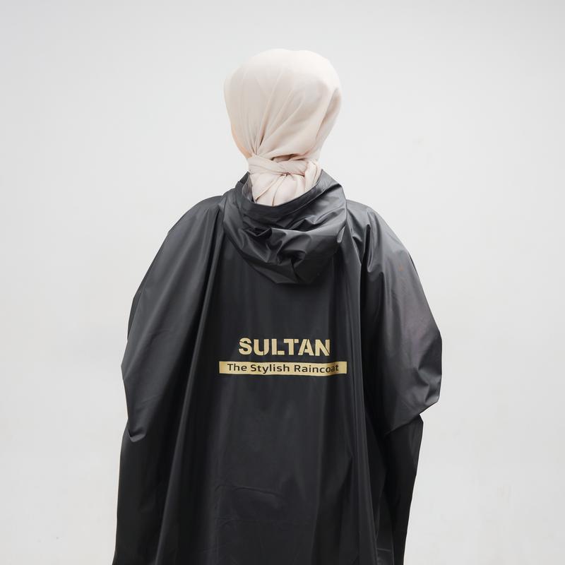 Jas Hujan Motor Ponco  Pria Wanita Model Ponco Kelelawar Tahan Air PVC 25 Anti Rembes Warna Krem HItam Army tahan air sym-black-l Foldable Beige 9