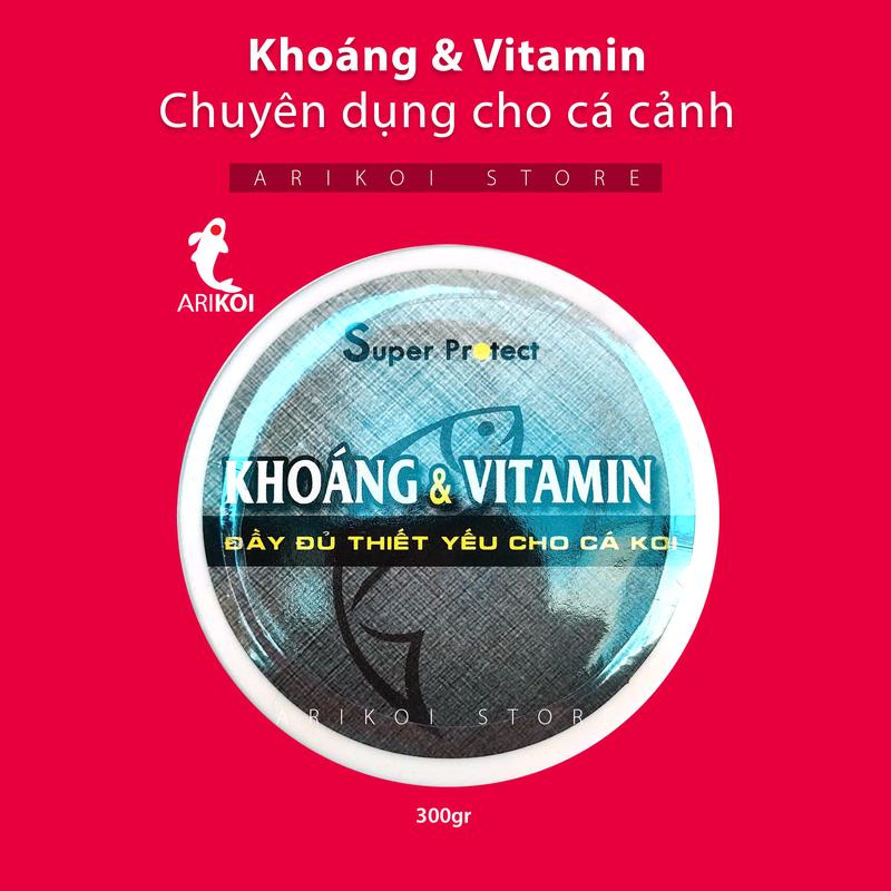   SUPER PROTECT  Khoáng Vitamin cho cá Koi chép phi tần chép sư tử cá vàng và các loại cá cảnh dạng bột hủ 300g 