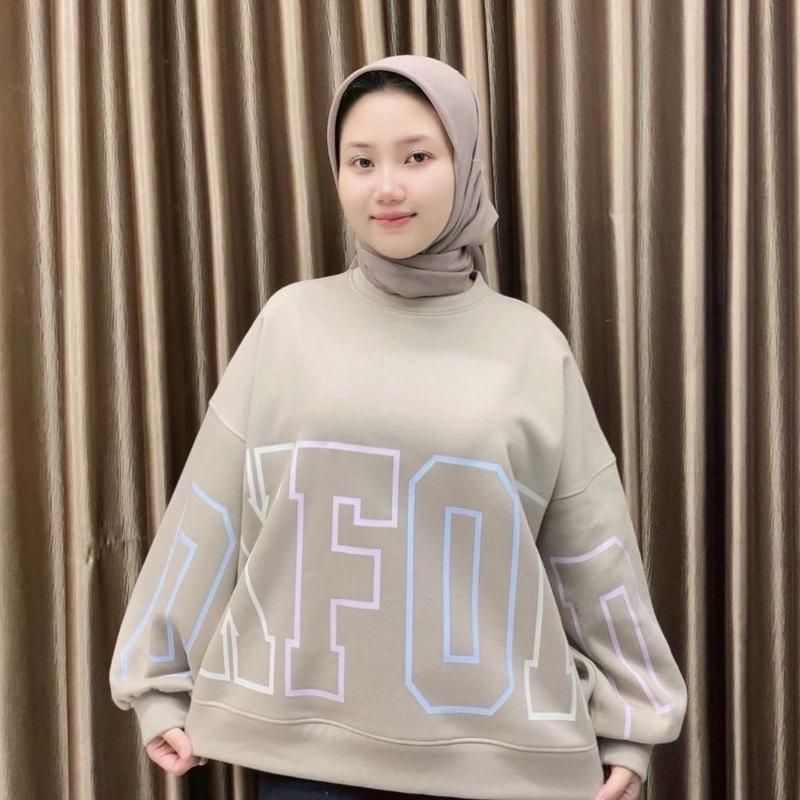 Sweater Crewneck - Sweater Sablon Karakter - Crewneck Sablon Oversize Lengan Balon 4