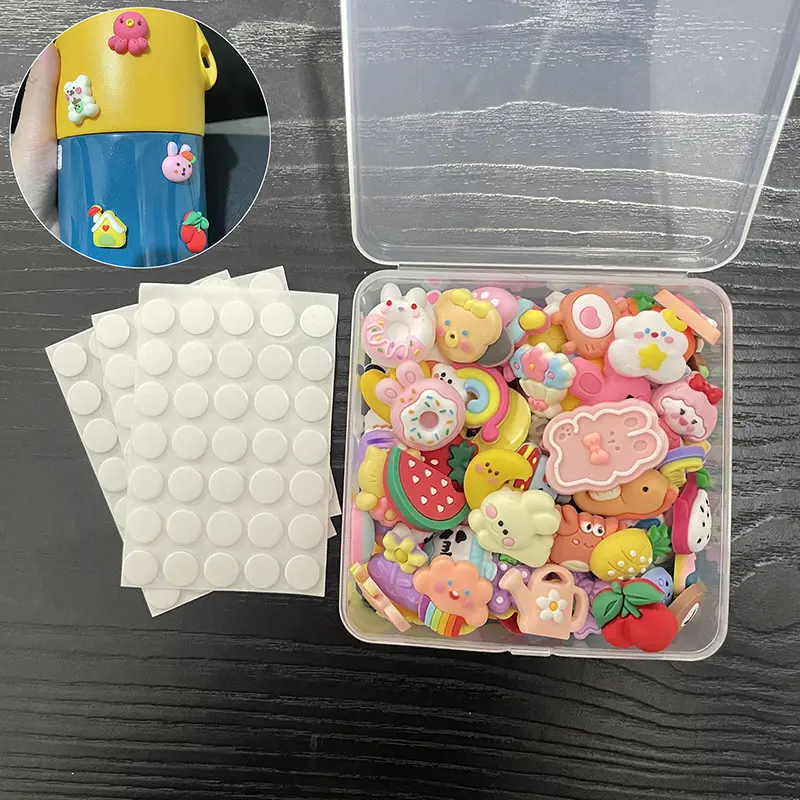 20PCS 3D Cartoon DIY Handmade Children's Hair Clip Water Cup Shoes Decor Stickers Cream adhesive Resin Accessories