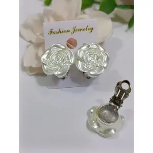 ANTING HIJAB JEPIT KLIP MOTIF BUNGA CANTIK AKSESORIS MODEL KEKINIAN || Anting Hijab Anting Hijab Wanita Model Bunga Lili Klip Korea Style Kekinian Elegan