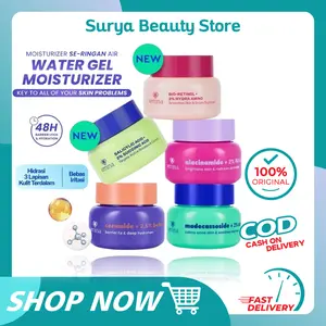 [NEW LAUNCH] Emina Water Gel Moisturizer 30g | Mencerahkan & Mengurangi Flek Hitam | 48H Menjaga Kelembapan, Memperkuat Skin Barrier | Mengurangi Jerawat dan Meredakan Kemerahan, Kulit Glowing | Mengandung Niacinamide dan Vitamin C | Moist Seringan Air