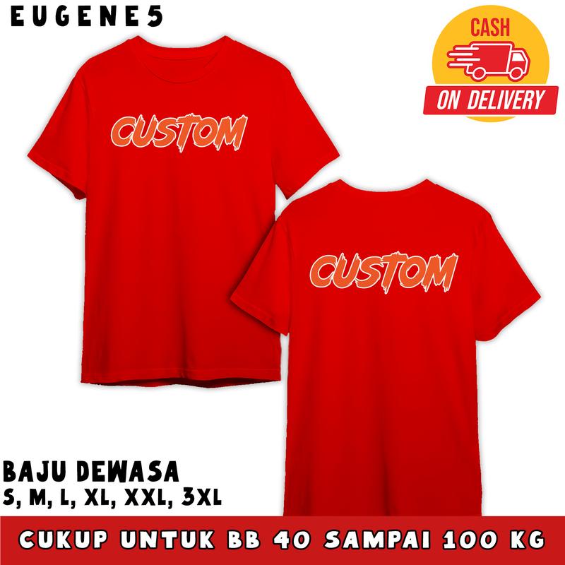 eugene5 Kaos Lengan Pendek Custom/Tidak Custom Bisa Baju Soft Distro Dewasa Pria Pendek Panjang Keren Silver Tshirt Oblong Simple 5