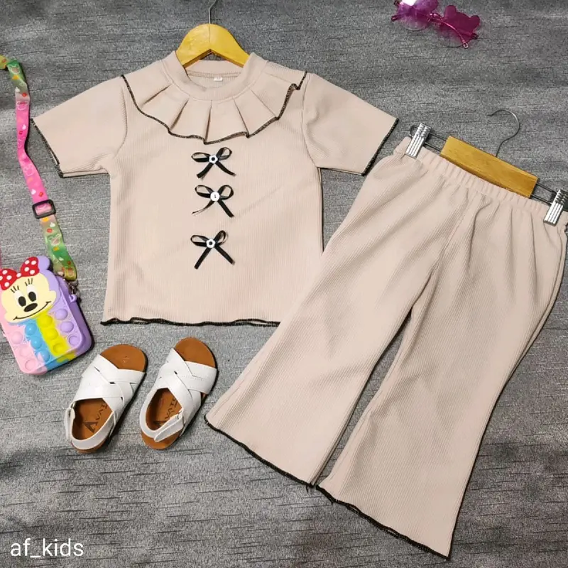 Setelan Baju Anak Perempuan Variasi Pita Dan Ruffle Fashion Anak 1-10 Tahun 4
