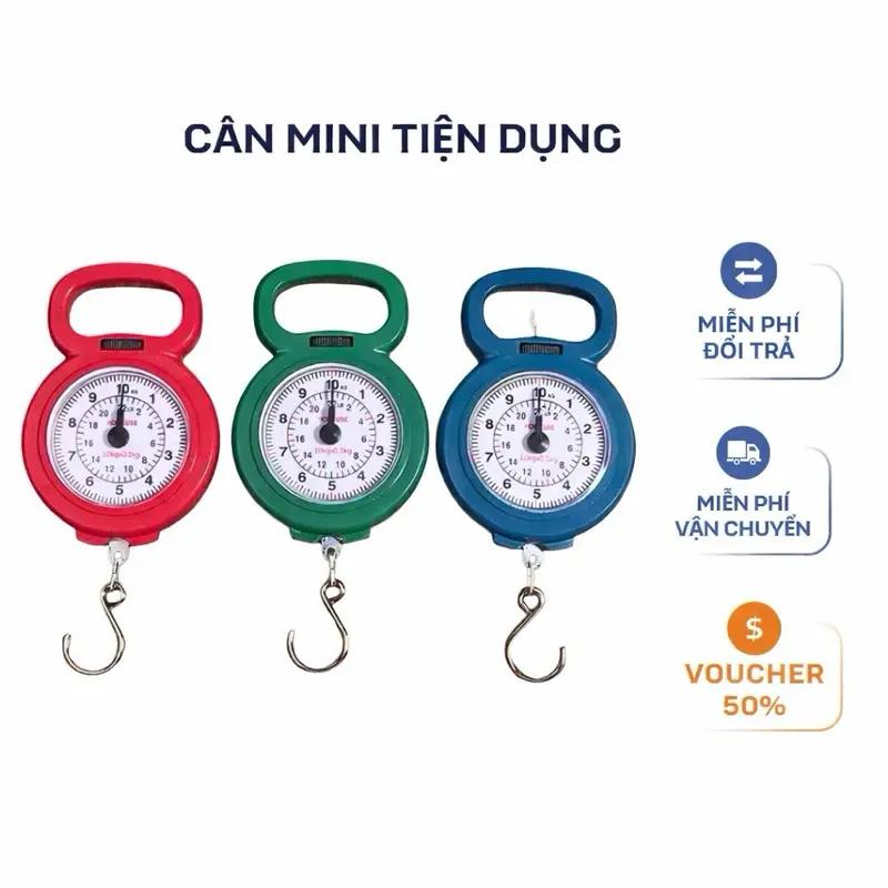 Cân Đi Chợ Cầm Tay, Cân Hành Lý, Cân Câu Cá 10Kg Cơ Học Có Móc Treo Lò Xo