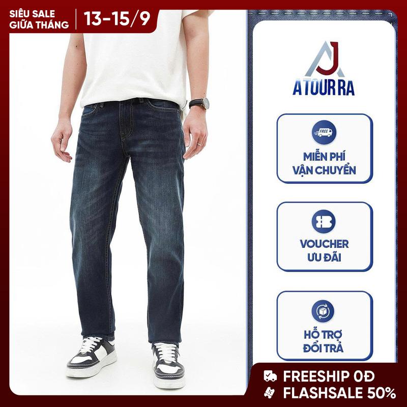 Quần Jean Nam Form Slim Straight Suông Nhẹ – Chất Cotton Co Giãn, Thoáng Mát,…