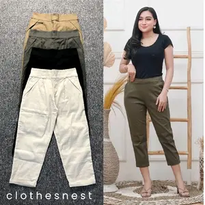 GIO BAGGY PANTS 7/9 Celana Wanita Katun Twill Combed Premium Tebal Melar Nyaman Panjang