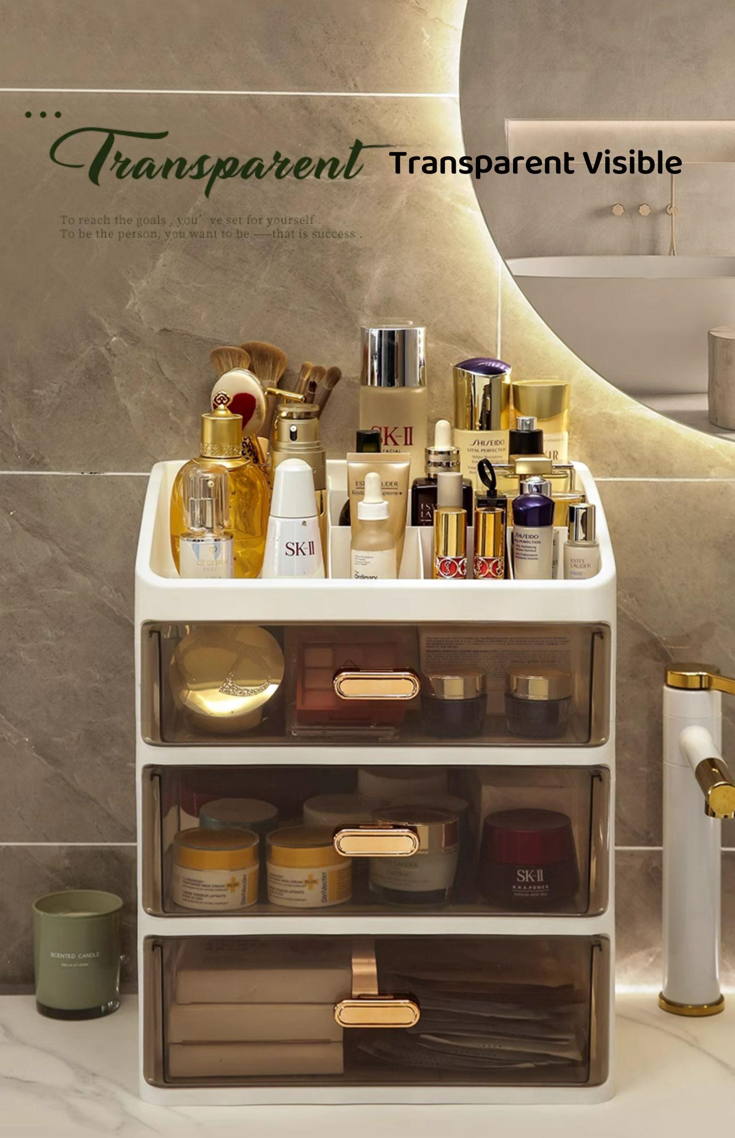 SG Makeup Storage Box Cosmetic Organizer Skincare Storage Box Quality Makeup organizer Case Dustproof With Handle and Drawer Plastic Kitchen Room SG Makeup Storage Box Cosmetic Organizer Skincare Storage Box Quality Makeup organizer Case Dustproof With Handle and Drawer Plastic Kitchen Room