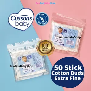 Cotton Buds Cussons Extra Fine 50pcs Lembut Perlengkapan Baby Lahir New Born Perawatan Bayi Bunbunbabyshop
