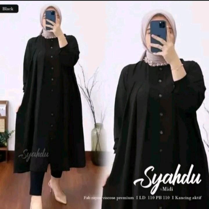 Long tunik midi crinkle airflow//bahan adem dan nyaman dipakai 0