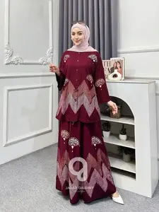 One set lebaran Twill ori Tebal Adem Oversize lebaran outfit 2026 premium Motif Cap Malaman