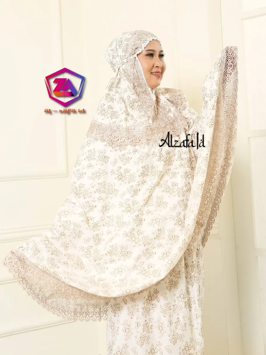 Mukena Dewasa Katun Foil New Exslusif Motif Shireen Renda Import Mewah Cantik Muslim