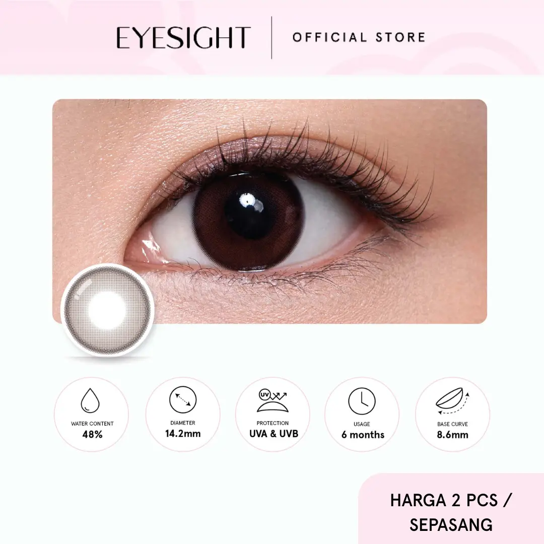 Softlens Bloominc Calla Choco 14.2mm - Soflen Normal, -0.50 s/d -8.00 (2pcs/sepasang) Eye Lensa