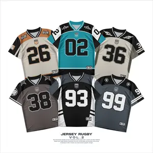 Jersey Rugby Premium Vintage Streetwear Retro dengan Bahan Dri-Fit Milano - Sport