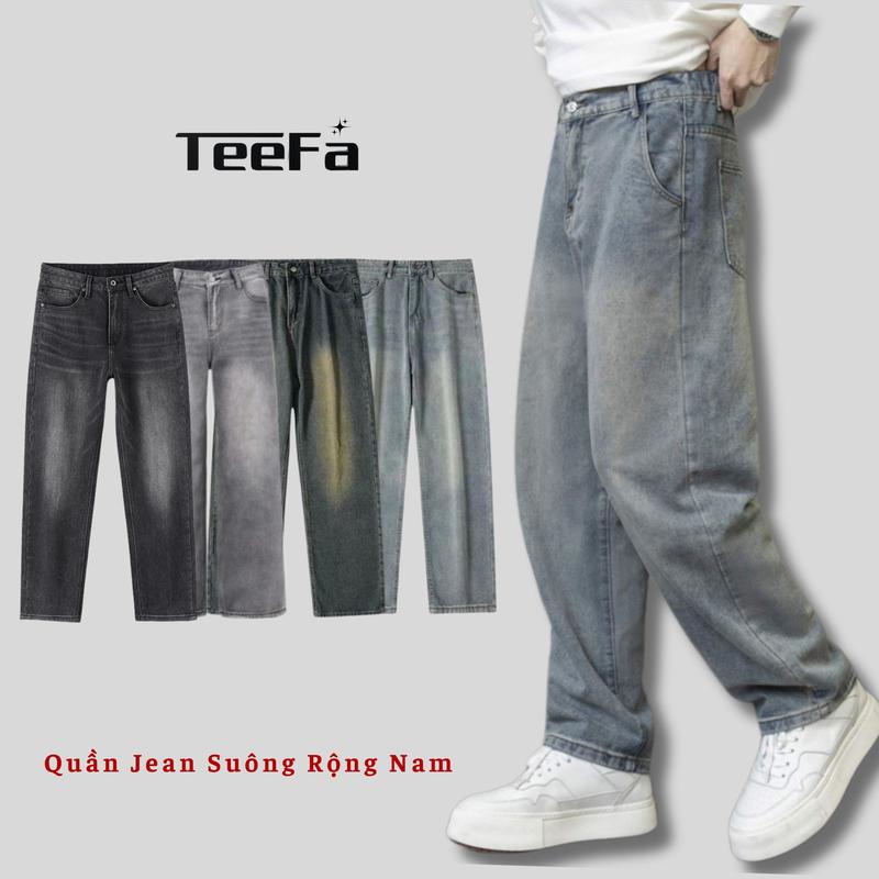 DEAL MỞ BÁN Quần Jean Suông Rộng Nam SRN Wash Chất Liệu Jean Denim Mềm Mịn Form Baggy Suông Rộng Size 26-36 Phong Cách Thời Trang Cho Giới Trẻ Năng Động & Thoải Mái