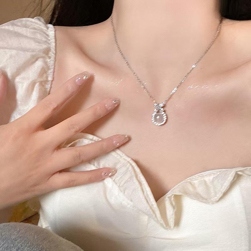 Dây chuyền BẠCH NGUYỆT QUANG S925 thiết kế sang trọng quý phái cho nữ dây dài tiêu chuẩn 4 tất 5