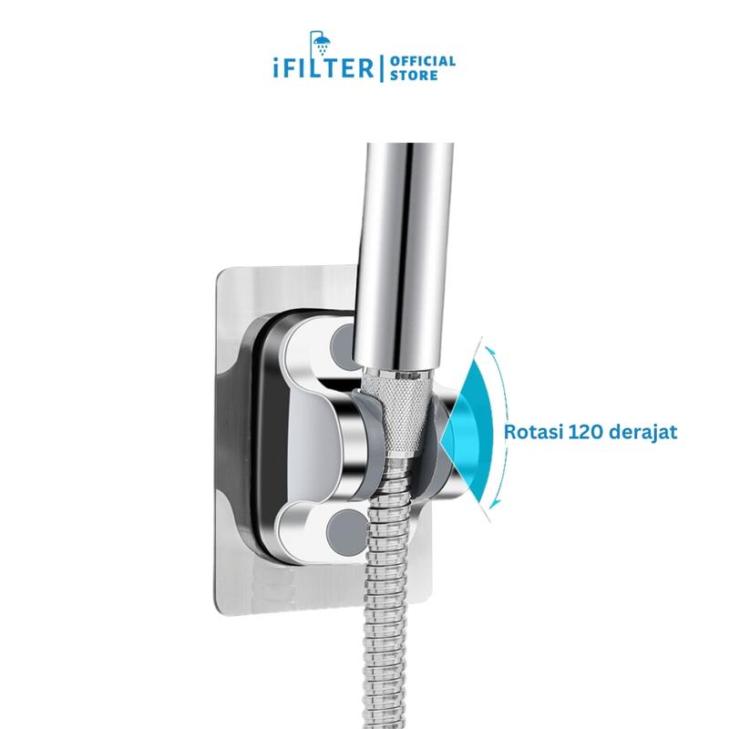 iFILTER - Selang PVC Premium 1.5m + Dudukan Shower Rotasi 120 derajat 2
