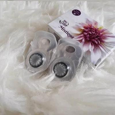 (Free Case) Softlens Lc Mistique Softlens Barbie Diameter Big Eyes Black 16mm Contact Lens 4