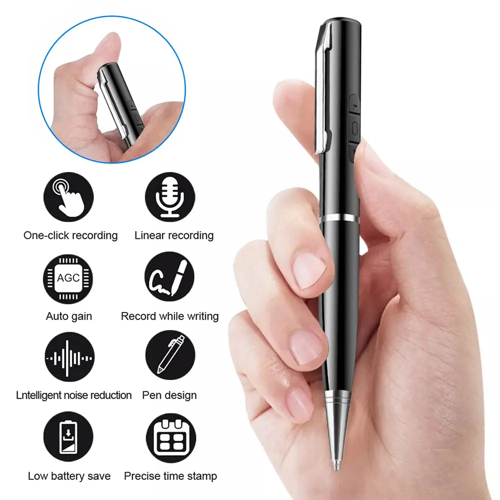 Professional Recording Pen Portable Voice Recorder MP3 Player Smart Noise Reduction Voice Activation Digital Sound Record Device