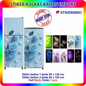 Stiker Kulkas 1 Pintu dan Sticker Kulkas 2 Pintu Motif Bunga 6