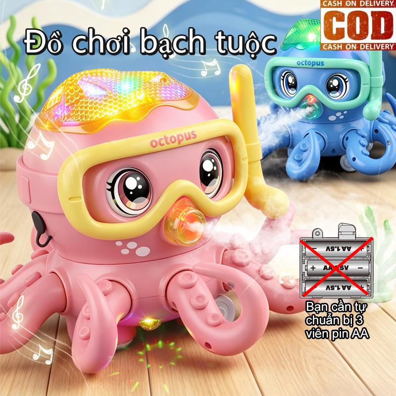 Đồ chơi bạch tuộc mực nhảy múa có đèn LED tay cử động xoay tròn mắt chớp vui…