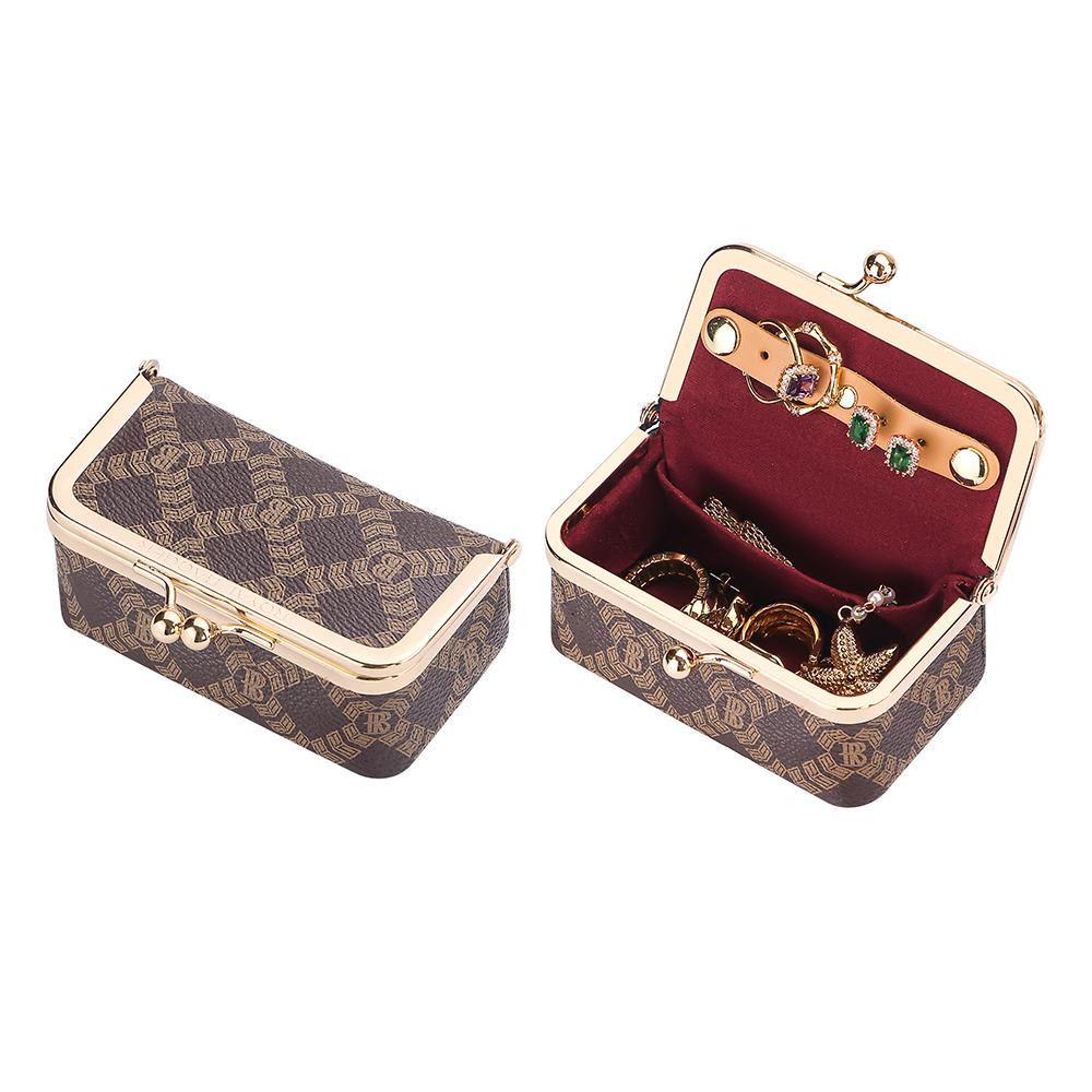 Royal Bagger Kotak Perhiasan Wanita – Tempat Mini untuk Cincin, Kalung & Anting, Kanvas Dilapisi & Kulit Sapi Samak Nabati dengan Dompet Koin Kiss Lock Royal Bagger Kotak Perhiasan Wanita – Tempat Mini untuk Cincin, Kalung & Anting, Kanvas Dilapisi & Kulit Sapi Samak Nabati dengan Dompet Koin Kiss Lock