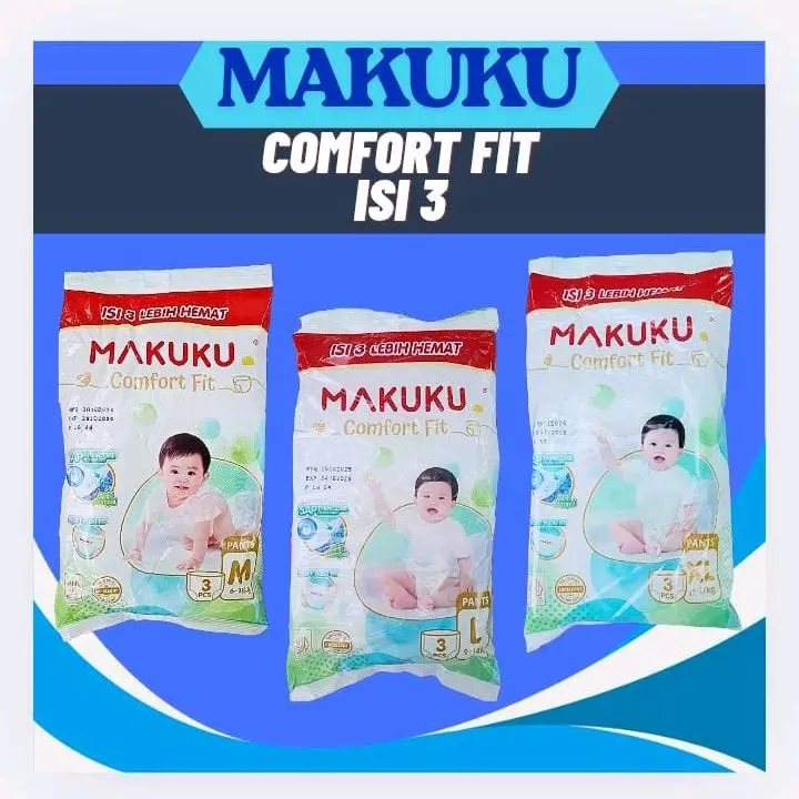 MAKUKU Comfort Fit, 1 Renteng isi 4 Bungkus Atau 12 Piece, M-L-XL, Elastis Fit. Hemat Dipakai Sendiri, Untung Dijual Lagi.