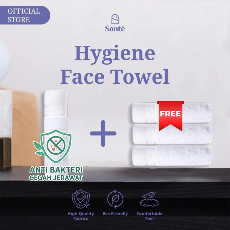 [1 + GRATIS 3] Handuk Wajah Higienis - Bersertifikasi Anti Bakteri Cegah Jerawat - 60 GSM Standar Hotel Bintang 5 1