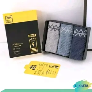 Boxer Celana Dalam 5D Magnetic Premium Boxer Terapy Kesehatan Vitalitas Pria  Bahan Lembut Katun Nylon Spandex tanpa box All Size Fit To 3XL Hitam Abu Muda Abu Tua Nyaman