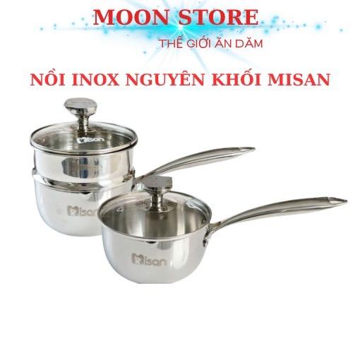 [Tặng Phới] Nồi quánh Inox Nguyên Khối Misan size 14cm nấu đồ ăn dặm cho bé