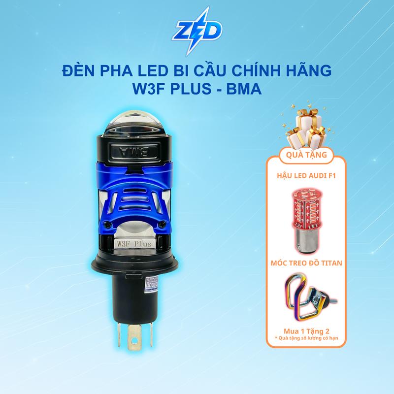 [Hàng Chuẩn BMA] Đèn Pha LED Bi Cầu W3F PLUS - 55W Trợ Pha Laser Chuyên Lắp ÔTô, Xe Máy Chân H4 12 24V Điện BÌnh - Phụ Tùng