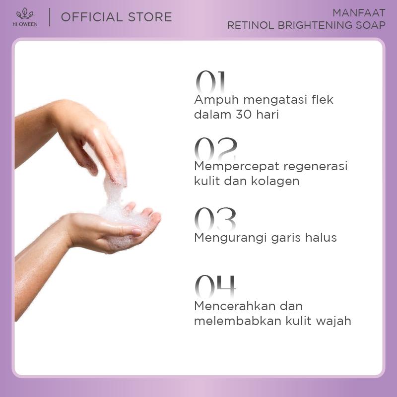 AFF - HIQWEEN SKIN NUTRITION TWINPACK SABUN RETINOL BRIGHTENING SOAP SABUN RETINOL BATANG MENCERAHKAN FLEK HITAM MELASMA  Membersihkan Niacinamide Memutihkan 2