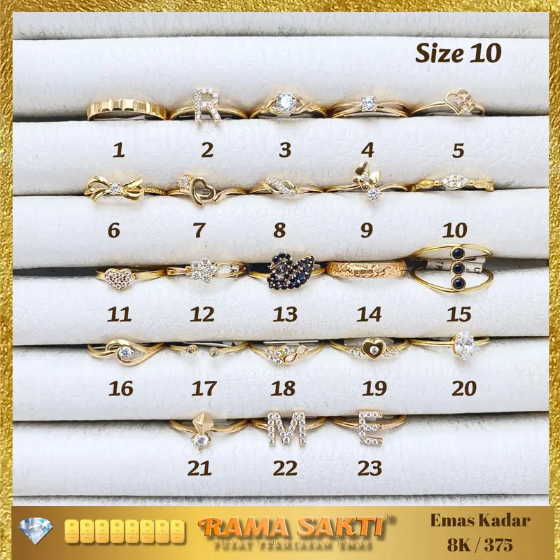 Cincin Gold Variasi Model Size 10 Dewasa 0