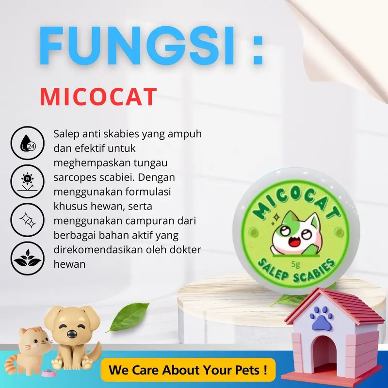 Salep Micocat Solusi Atasi Scabies Gudik Gatal Koreng pada Kucing Anjing Dello 3
