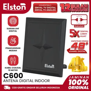 Antena Tv Indoor Outdoor C 600 Digital TV DVB-T2 Free Kabel 10 M