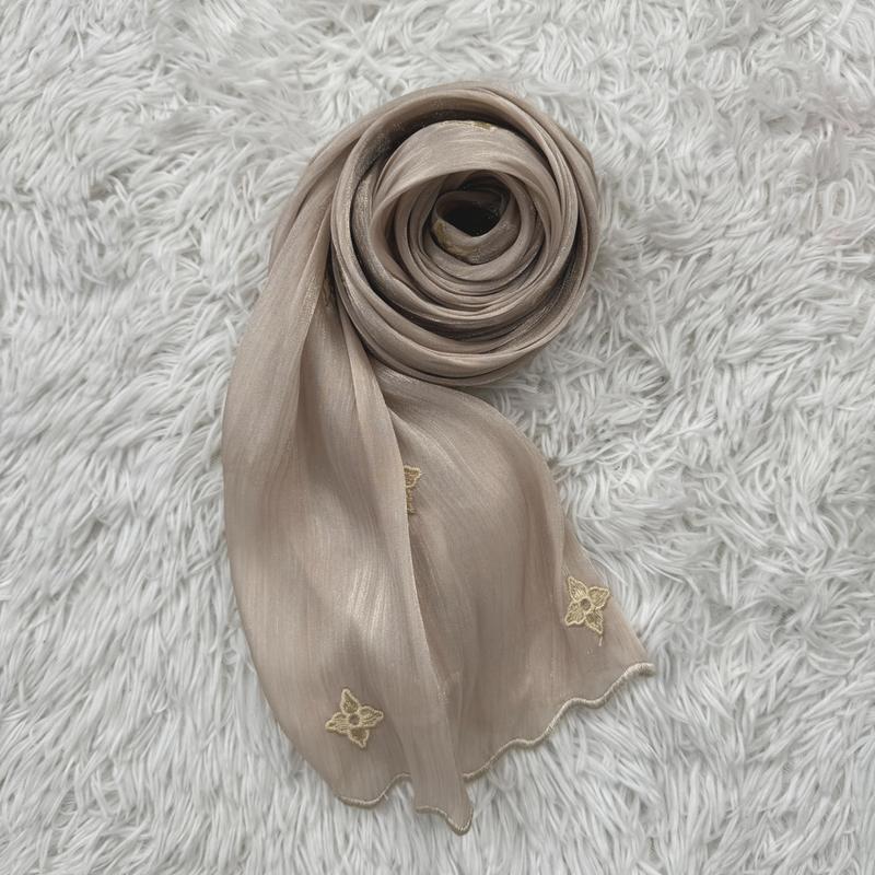 Product Introduction of Musilim Hijab Saimahscarves Exclusive NEW Shawl Shimmer Silk Sulam Flowy Premium  Trend 70*180cm 3