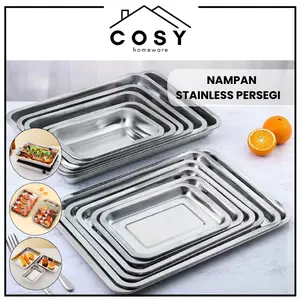 COSY Nampan Stainless Persegi / Nampan Peniris Minyak / Baking Tray Stainless  / Nampan Baki Saji Tatakan Stainless Kotak Anti Karat