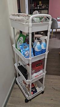 Product Review of Plastic Handle Trolley 3 / 4 Tier Plastic Shelf Trolley Rack Storage Rack With Wheel Kitchen Trolley Ready Stock from C**o S**p 好**享 3