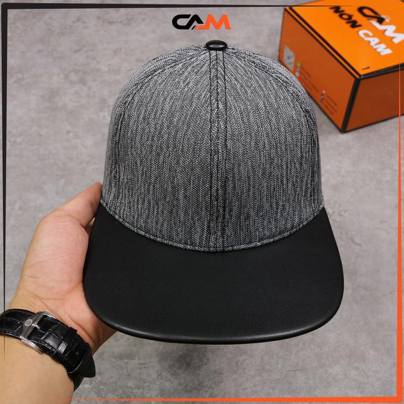   NÓN CAM CHÍNH HÃNG  Mũ Snapback Vải Lưới Bông Dày Dặn Kết Da Cao Cấp Dành Cho Nam - Cap Thương Hiệu Chính Hãng Hat 