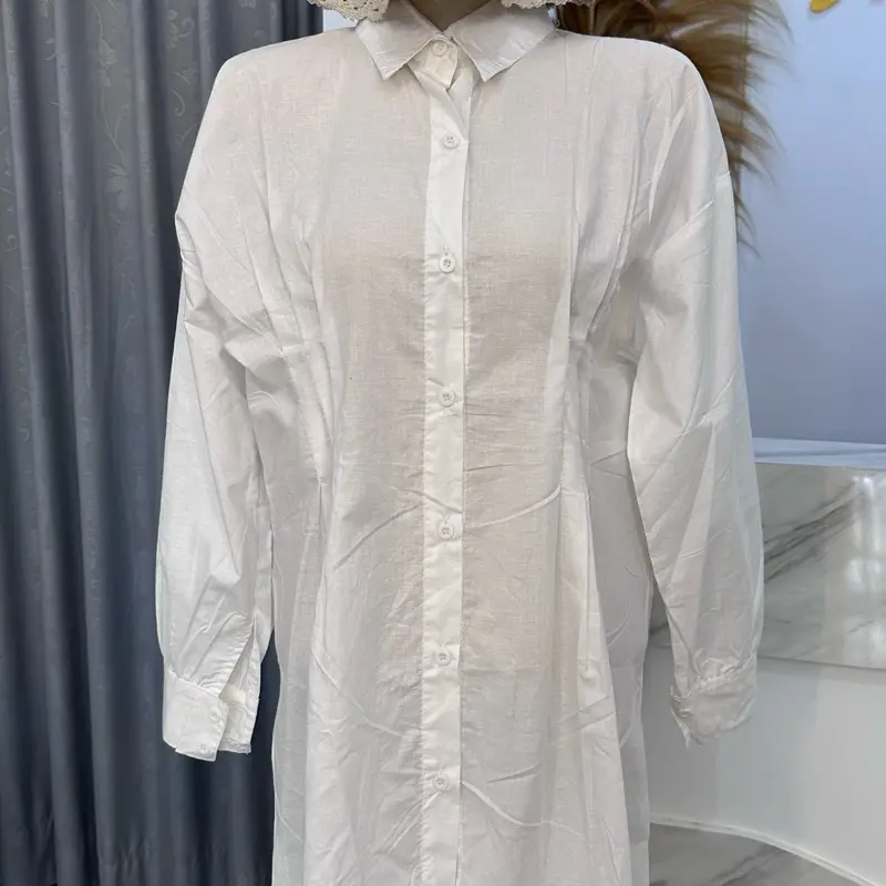Atasan putih bahan katun poplin