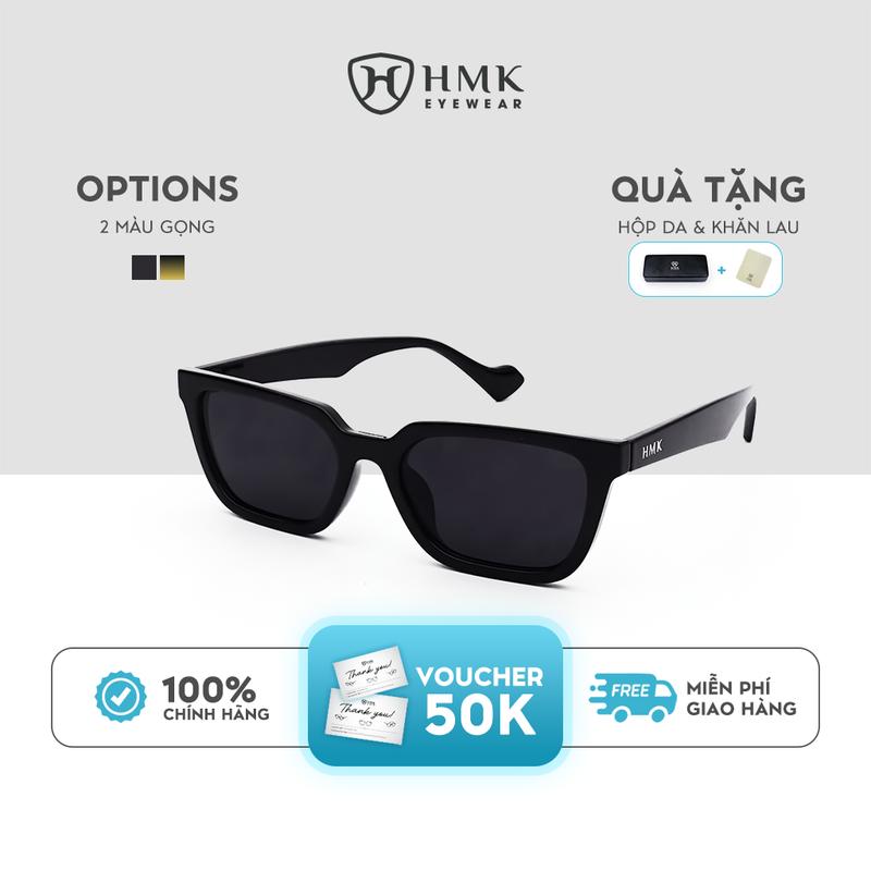 Kính Mát Unisex HMK EYEWEAR Thời Trang Form Chữ Nhật Cơ Bản, Dễ Đeo, Chống Chói, Hạn Chế Tia UV - KM2271