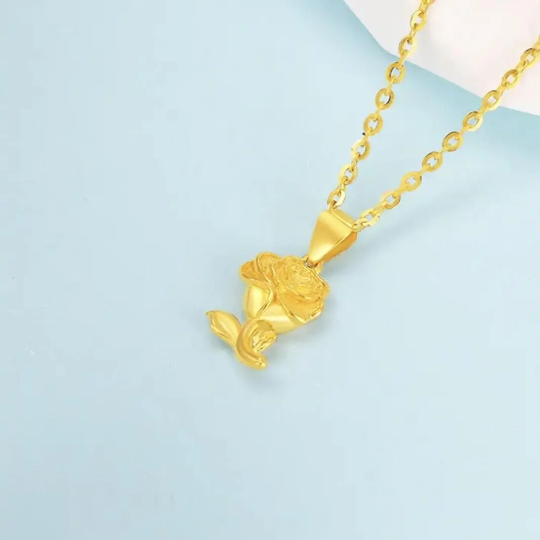 Rose Love Yellow Gold Pendant