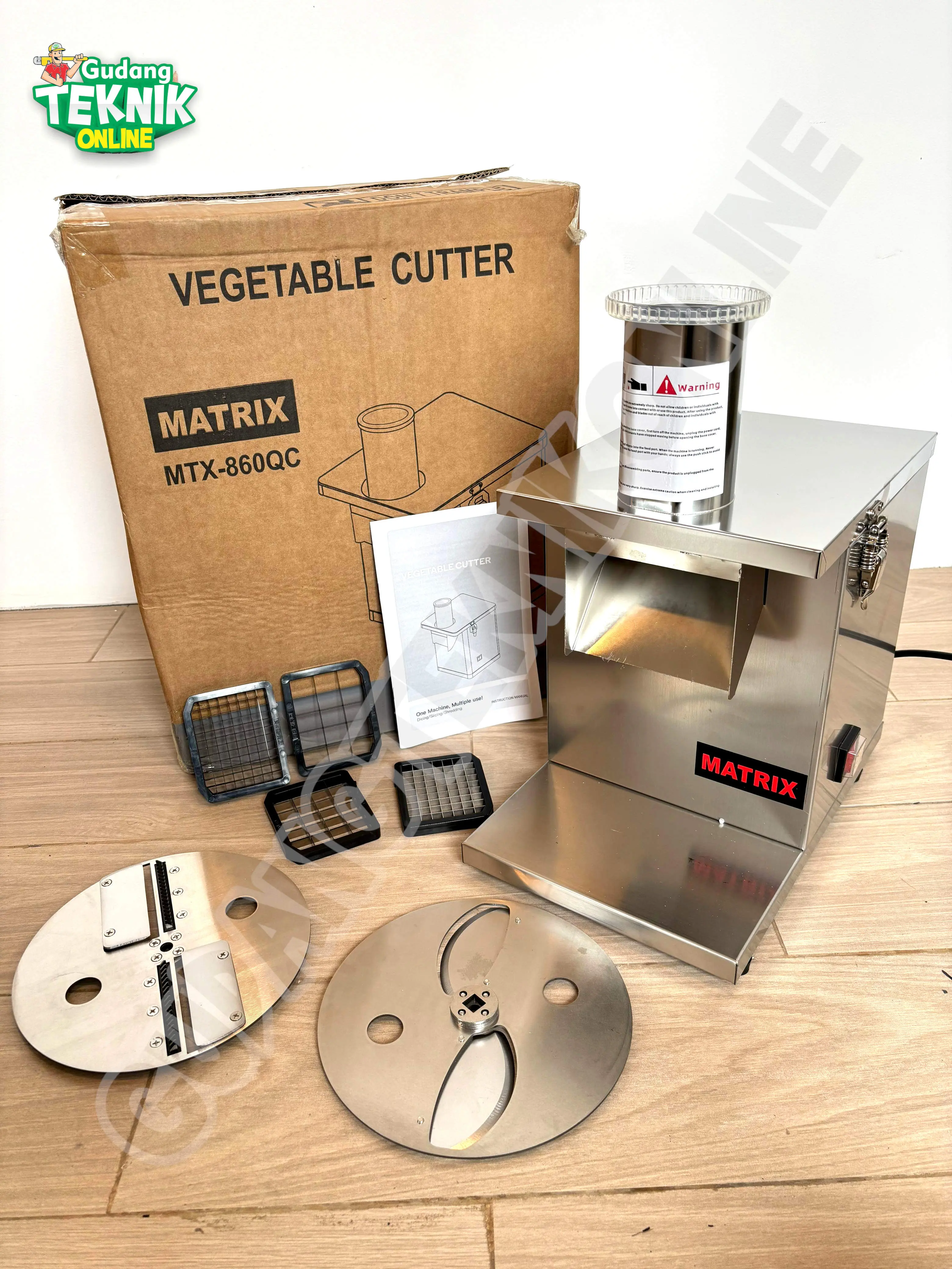 Mesin Potong Cacah Sayur Daging Sayuran MATRIX MTX-890QC MTX-860QC  Stainless Steel / Mesin Pencacah Iris  Makanan Bumbu Buah Dadu Bawang Vegetable Cutter MTX 860QC 890QC MATRIX