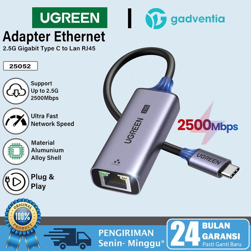 UGREEN Adapter Lan USB Type C To RJ45 Gigabit Ethernet Up To 2500Mbps ...