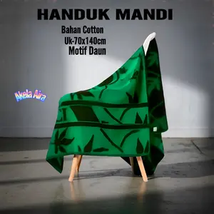 Handuk Mandi Dewasa Pria Dan Wanita Bahan Cotton Tebal 330 gr Menyerap Air Motif Bunga Ukuran 70X140cm