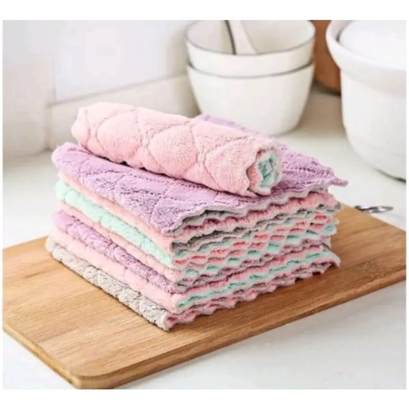 Kain Lap Dapur Meja Piring Anti Minyak Microfiber Kitchen Towel Serbaguna Cleaning 0