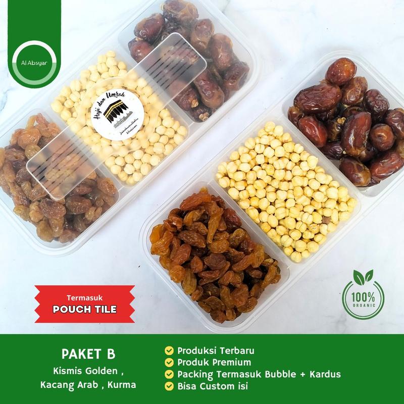 Paket Oleh-Oleh Haji dan Umroh Sekat 3 Hampers Premium Almond Coklat Gift 2
